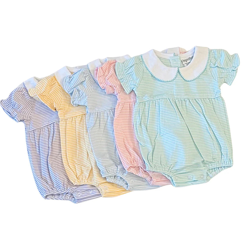 Striped Peter Pan Collar Bubble