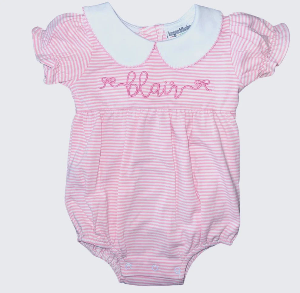 Striped Peter Pan Collar Bubble
