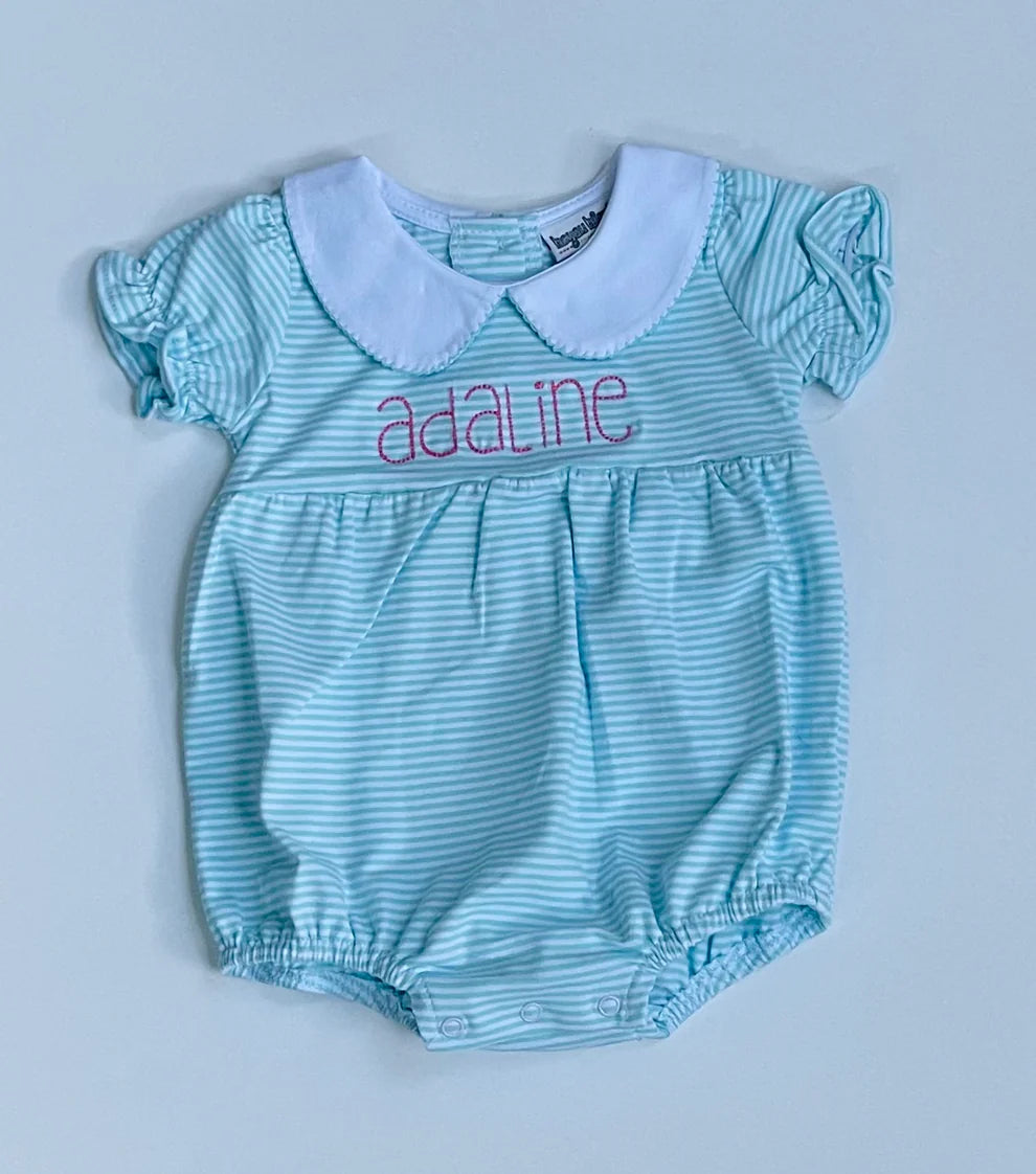 Striped Peter Pan Collar Bubble