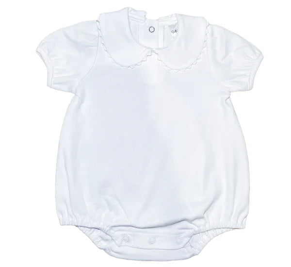 Short Sleeved Scalloped Collar Bubble