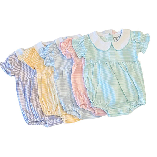 Striped Peter Pan Collar Bubble