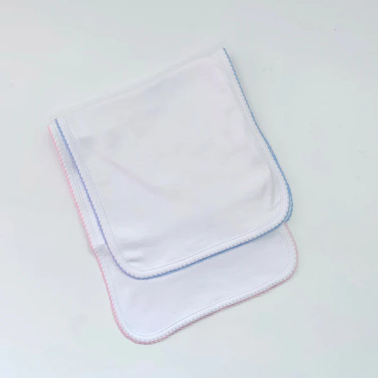 Picot trim burp cloth