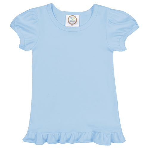 Girls Short Sleeve Ruffle Hem Shirt