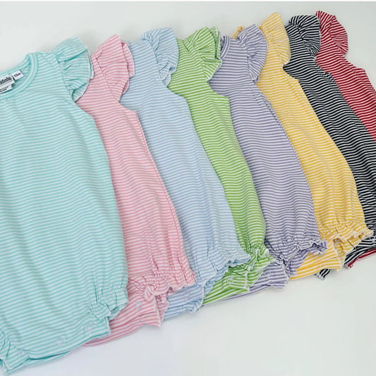 Striped flutter sleeve bubble