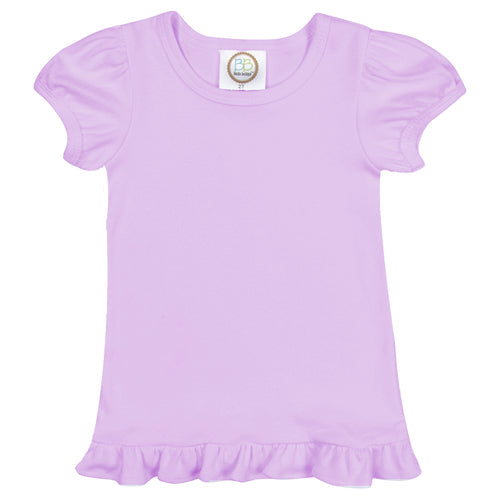 Girls Short Sleeve Ruffle Hem Shirt