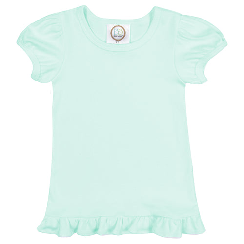 Girls Short Sleeve Ruffle Hem Shirt