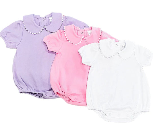 Short Sleeved Scalloped Collar Bubble